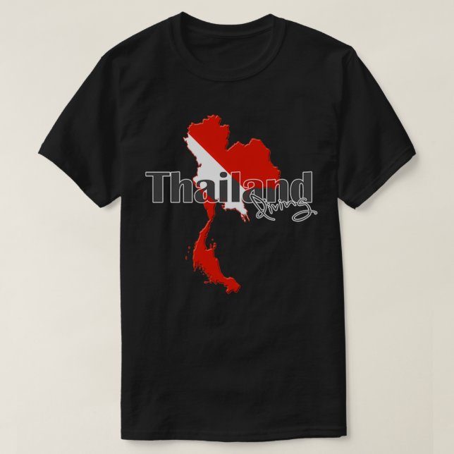 Thailand Diving Diver Flag Map T-Shirt (Design Front)