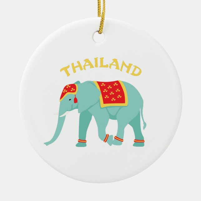 Thailand Elephant Ceramic Ornament (Front)