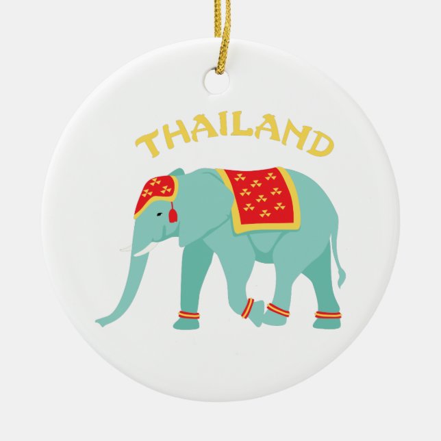 Thailand Elephant Ceramic Ornament (Front)