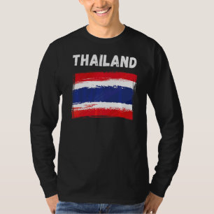 Thailand Flag Holiday Vintage Grunge Thai Flag T-Shirt