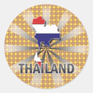 Thailand Flag Map 2.0 Classic Round Sticker