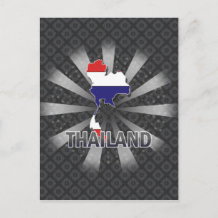 Thailand Flag Map 2.0 Postcard