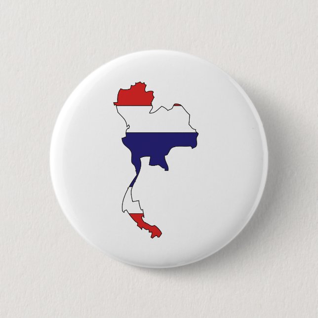 Thailand Flag Map full size 2 Inch Round Button (Front)