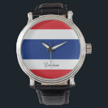 Thailand flag Thai Watch<br><div class="desc">Thailand flag Thai
The flag of the Kingdom of Thailand shows five horizontal stripes in the colours red,  white,  blue,  white and red,  with the central blue stripe being twice as wide as each of the other four.
#thailand #thai #kingdom #flag</div>