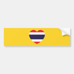 Thailand Heart Flag Bumper Sticker