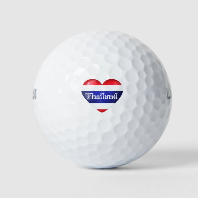 Thailand Heart Flag Golf Balls (Front)