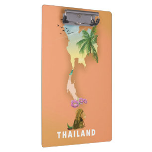 Thailand illustrated map clipboard
