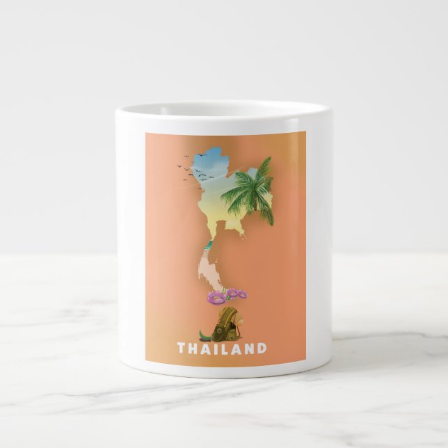 Thailand illustrated map large coffee mug (Front)