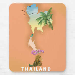 Thailand illustrated map mouse pad