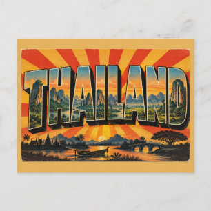 Thailand Karst Peaks Rainforest Rice Paddies  Postcard