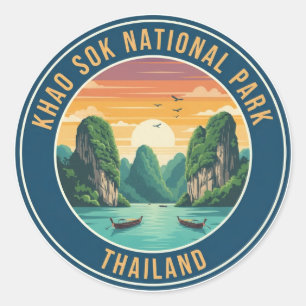 Thailand Khao Sok National Park Travel Classic Round Sticker