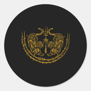 Thailand Kickboxer Muay Thai Thai Boxer Twin Tiger Classic Round Sticker