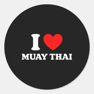Thailand Kickboxing I Heart Muay Thai I Love Muay Classic Round Sticker