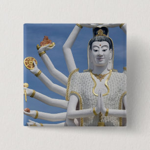 Thailand, Ko Samui aka Koh Samui). Wat Plai 2 Inch Square Button