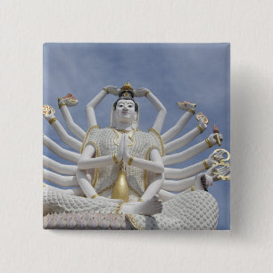 Thailand, Ko Samui aka Koh Samui). Wat Plai 3 2 Inch Square Button