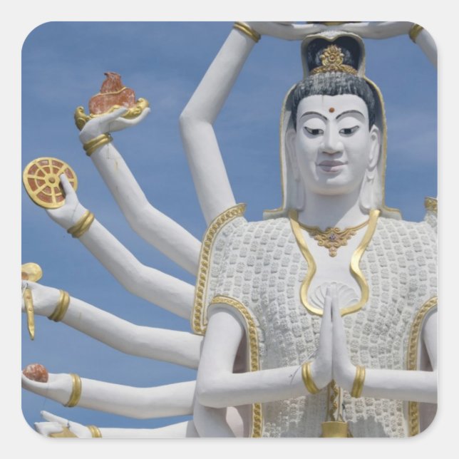 Thailand, Ko Samui aka Koh Samui). Wat Plai Square Sticker (Front)