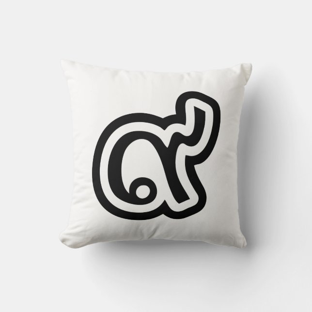 Thailand Lucky Number 9 / Nine / ๙ (Gao/Kao) Thai Throw Pillow (Front)