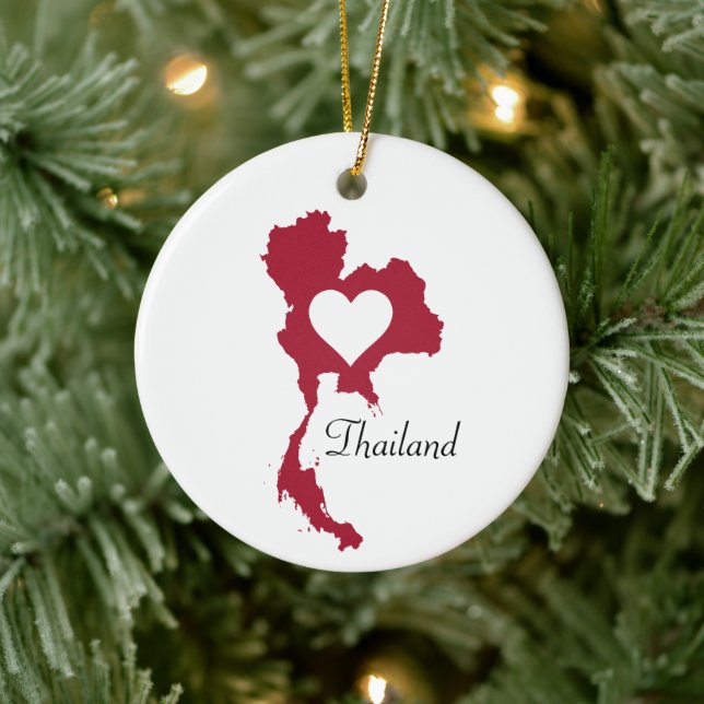 Thailand Map Ceramic Ornament (Tree)