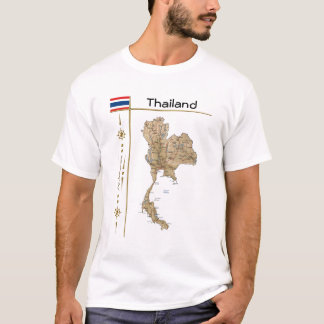 Thailand Map + Flag + Title T-Shirt