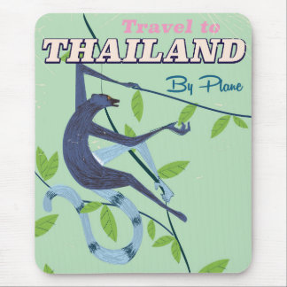 Thailand Monkey vintage travel print Mouse Pad