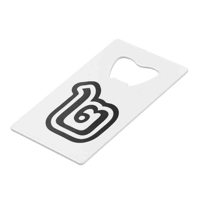 Thailand Number 2 / Two / ๒ (Song) Thai Script Credit Card Bottle Opener (Front Angled)