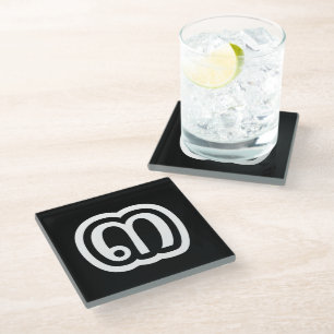 Thailand Number 3 / Three / ๓ (Sam) Thai Script Glass Coaster