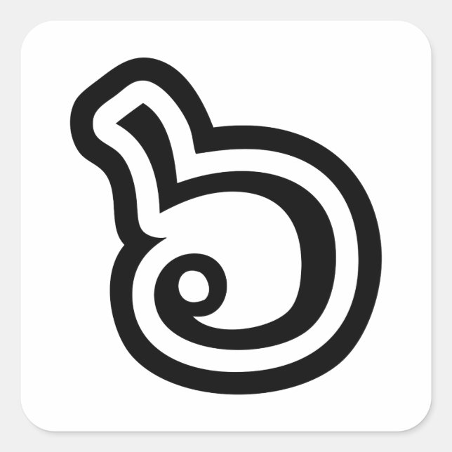 Thailand Number 6 / Six / ๖ (Ho/Hok) Thai Language Square Sticker (Front)