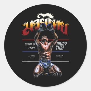 Thailand Original Muay Thai Kickboxing Classic Round Sticker