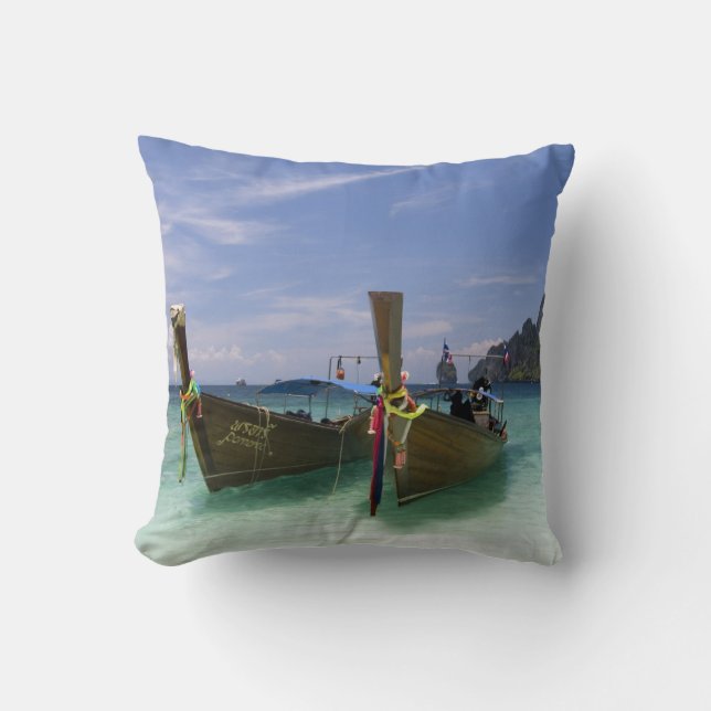 Thailand, Phi Phi Don Island, Yong Kasem beach, Throw Pillow (Front)