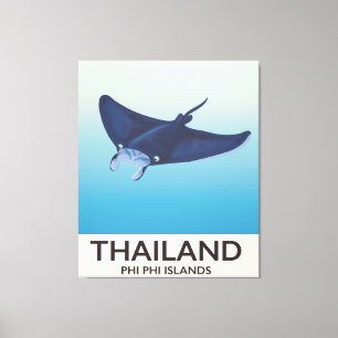 Thailand Phi Phi Islands Travel poster Canvas Print