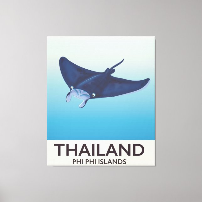 Thailand Phi Phi Islands Travel poster Canvas Print (Front)