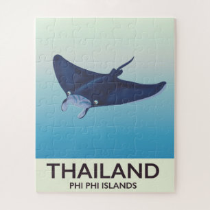 Thailand Phi Phi Islands Travel poster Jigsaw Puzzle