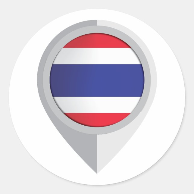 Thailand Pin Location Flag Classic Round Sticker (Front)