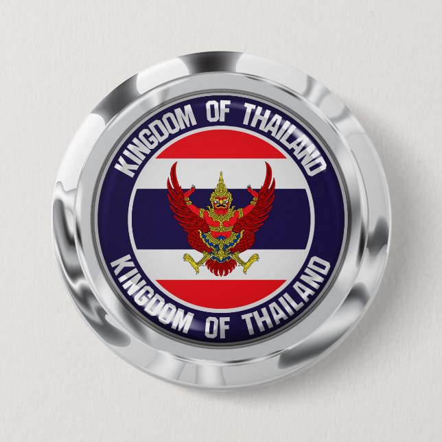 Thailand Round Emblem 3 Inch Round Button (Front)