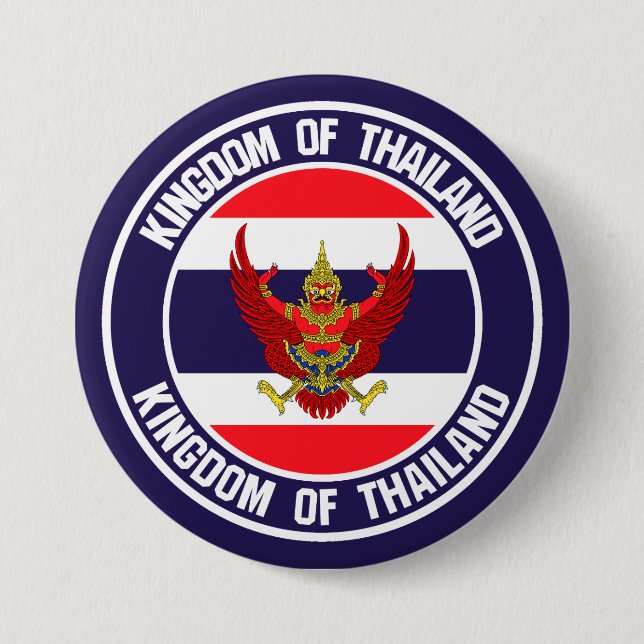 Thailand Round Emblem 3 Inch Round Button (Front)