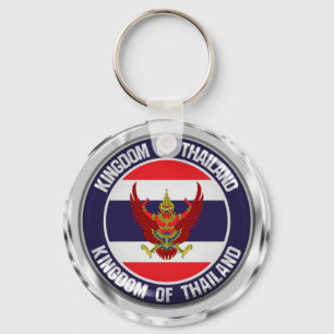 Thailand Round Emblem Keychain