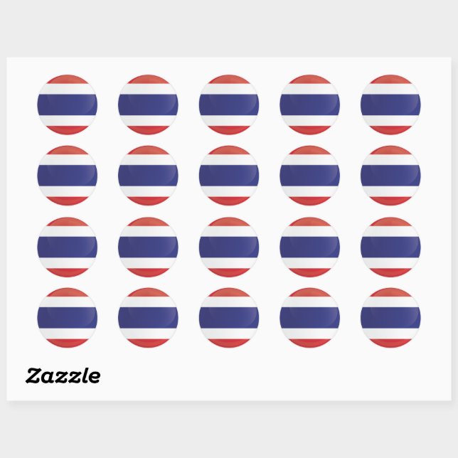 Thailand  Round Icon Flag  Classic Round Sticker (Sheet)