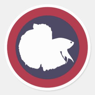 Thailand Siamese fighting fish Betta Thai National Classic Round Sticker