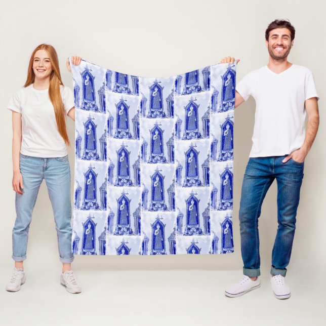 Thailand Temple Art Version Fleece Blanket (In Situ)
