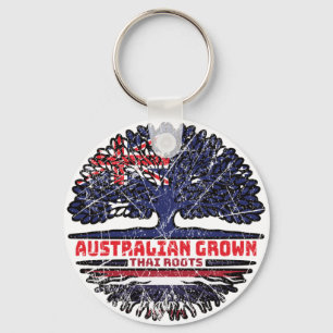 Thailand Thai Australian Australia Tree Roots Flag Keychain