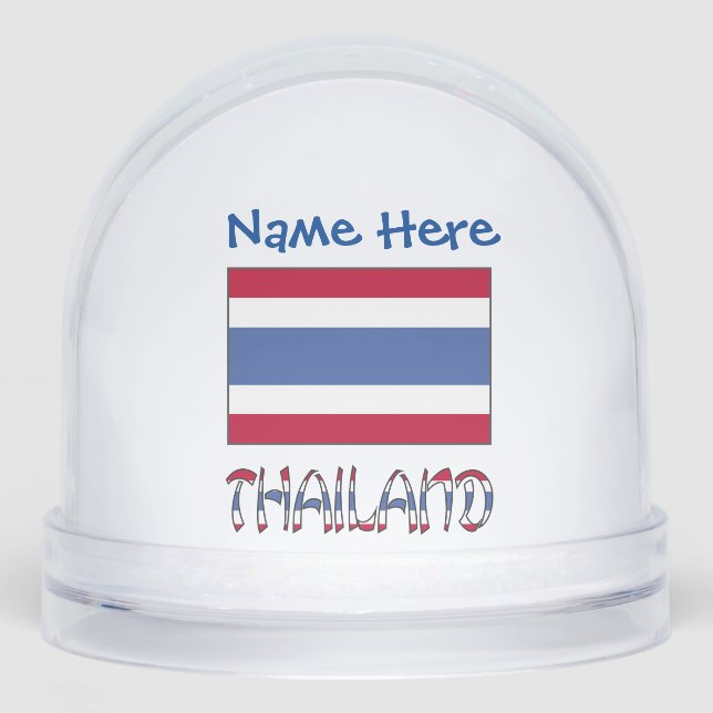 Thailand Thai Flag Blue Personalization  Snowglobe (Front)