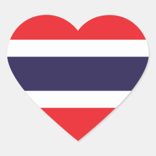 Thailand/Thai Flag Heart Sticker