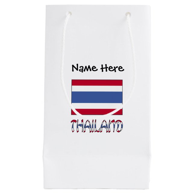 Thailand Thai Flag Personalized  Small Gift Bag (Front)