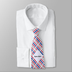 Thailand Thai Flag Tiled Personalized  Tie