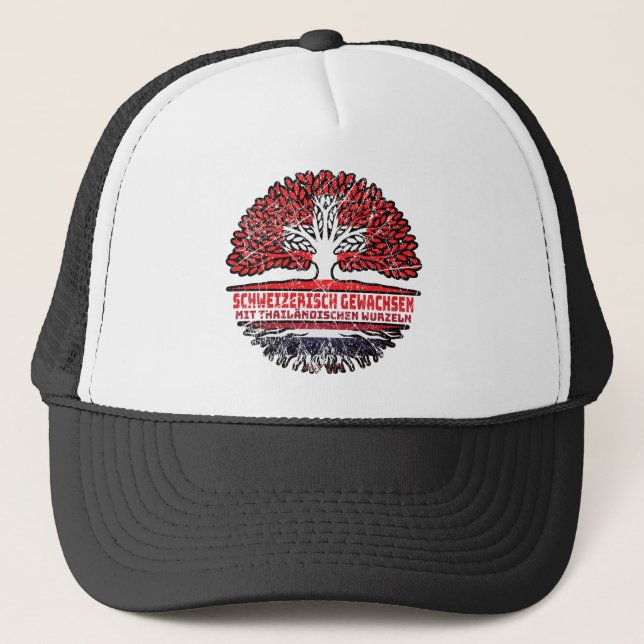 Thailand Thailändisch Schweizer Schweiz Baum Trucker Hat (Front)