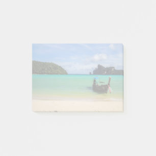 Thailand Travel Beach Photo with Fishing Boat Post-it Notes