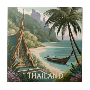 Thailand Tropical Illustration Tile
