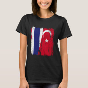 Thailand Turkey Half Flag Turkiye Thai Turkish Her T-Shirt