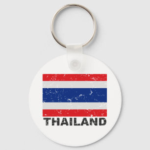 Thailand Vintage Flag Keychain