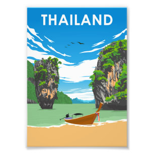 Thailand Vintage Minimal Retro Traevl Poster